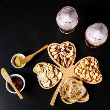 Kit Petisco Personalizado Bambu e Vidro 7 Peças SMKT-90033 Brinde Personalizado