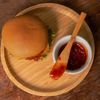 Kit Petisco Personalizado Bambu, Porcelana e Vidro 5 Peças SMKT-90250 Brinde Personalizado