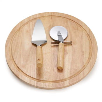 Kit Pizza Personalizada Bambu 3 Peças X12957 Brinde Personalizado