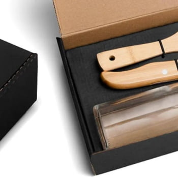 Kit Pizza Personalizado Madeira / Inox / Bambu 3 Peças SMKT-90074 Brinde Personalizado