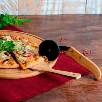 Kit Pizza Personalizado Madeira / Inox / Bambu 3 Peças SMPD-10333 Brindes Personalizados