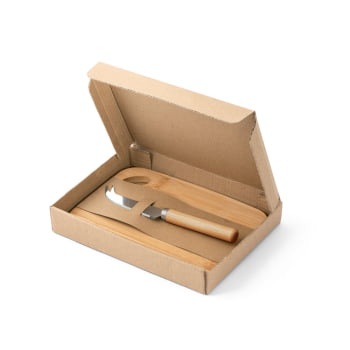 Kit Queijo Personalizado 2 Peças Caixa Kraft SP94028 Brindes Personalizados