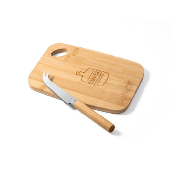 Kit Queijo Personalizado 2 Peças Caixa Kraft SP94028 Brindes Personalizados