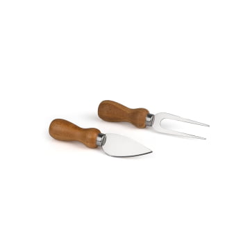 Kit Queijo Personalizado 2 Peças Inox / Bambu SMCJ-00023-900 Brindes Personalizados
