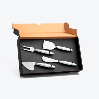 Kit Queijo Personalizado 4 Peças Aço Inox SMCJ-00090 Brindes Personalizados