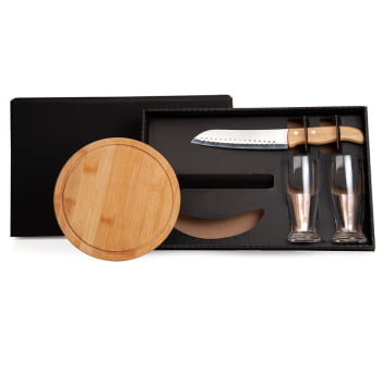 Kit Queijo Personalizado 4 Peças  SMKT-9027U Brinde Personalizado