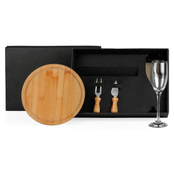 Kit Queijo Personalizado 4 Peças  SMKT-9038U Brindes Personalizados