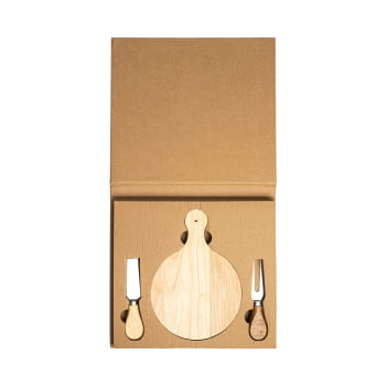Kit Queijo Personalizado com Caixa 3 Peças X18629 Brinde Personalizado