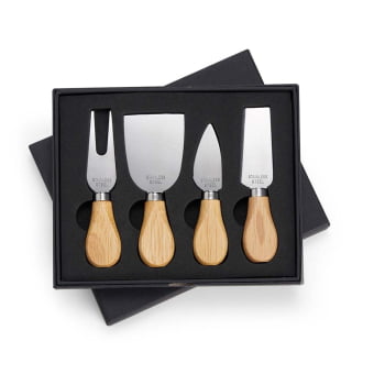 Kit Queijo Personalizado com Caixa 4 Peças X06222 Brinde Personalizado
