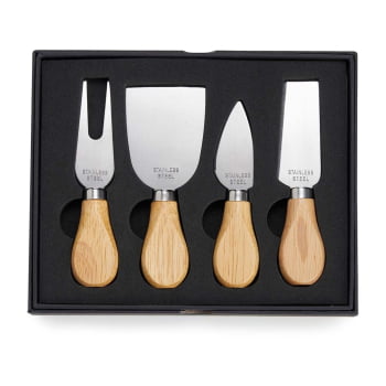 Kit Queijo Personalizado com Caixa 4 Peças X06222 Brinde Personalizado