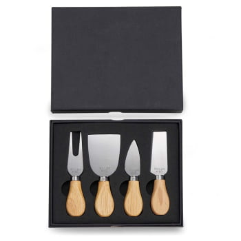 Kit Queijo Personalizado com Caixa 4 Peças X06222 Brinde Personalizado