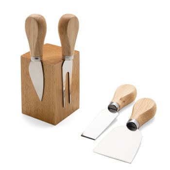 Kit Queijo Personalizado com Caixa 4 Peças X18620 Brindes Personalizados