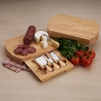 Kit Queijo Personalizado com Caixa 5 Peças X05222 Brinde Personalizado