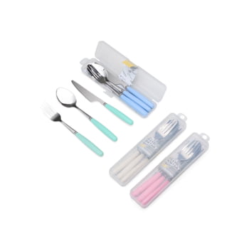 Kit Talheres Personalizado Metal e Plástico 3 Peças X18860 Brinde Personalizado