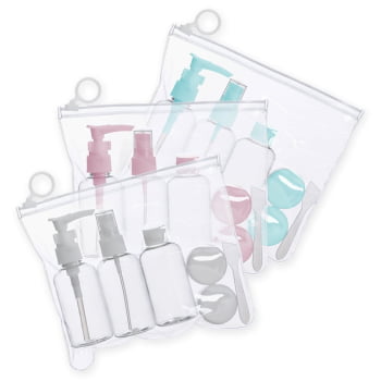Kit Viagem Personalizado ZipLock 6 Peças X18536 Brinde Personalizado
