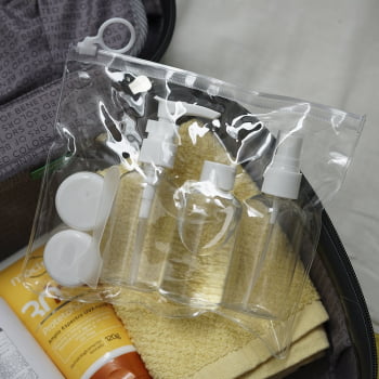Kit Viagem Personalizado ZipLock 6 Peças X18536 Brinde Personalizado