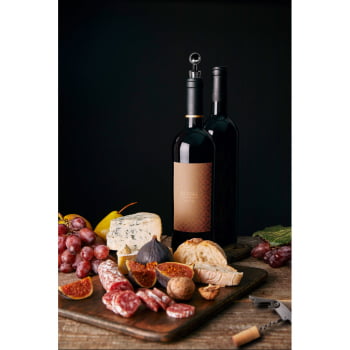 Kit Vinho Personalizado 2 Peças Saca Rolhas e Rolha Zinco SP94191 Brindes Personalizados