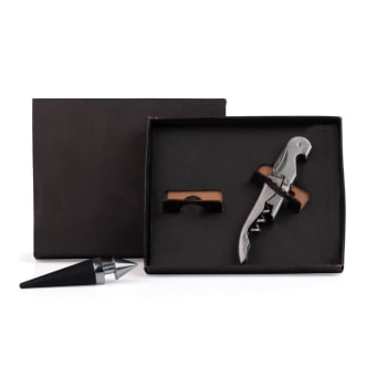 Kit Vinho Personalizado Abridor Saca-Rolhas SMPV-10570 Brindes Personalizados