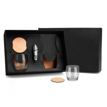 Kit Whisky Personalizado 5 Peças Com Canivete SMKT-90083 Brinde Personalizado