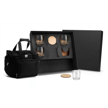 Kit Whisky Personalizado 9 Peças Com Bolsa Térmica SMKT-90081 Brindes Personalizados
