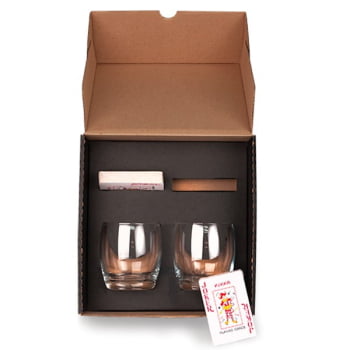 Kit Whisky Personalizado Com Baralho SMKT-90085 Brinde Personalizado