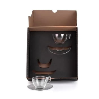 Kit Xícaras Personalizada 90 ML 4 Peças SMCO-03092 Brindes Personalizados