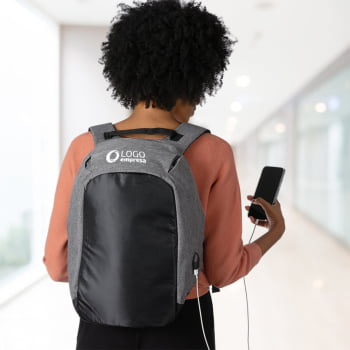 Mochila Personalizada Antiroubo Poliéster - 29L X01306 Brinde Personalizado