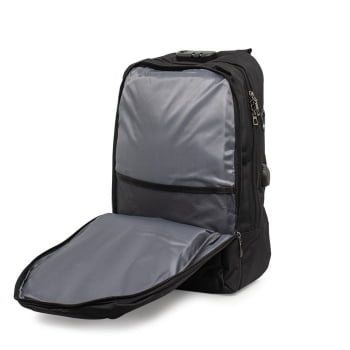 Mochila Personalizada Antiroubo Poliéster USB X14185B Brindes Personalizados