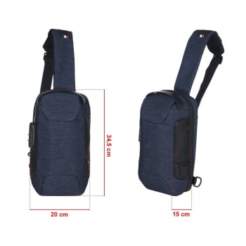 Mochila Personalizada Ombro Antiroubo Nylon 10L X04058 Brinde Personalizado