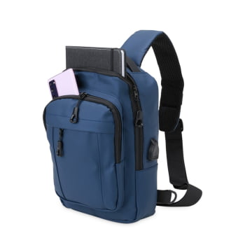 Mochila Personalizada Ombro Couro Sintético 7L X08131 Brinde Personalizado