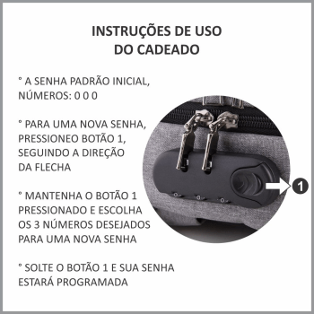 Mochila Personalizada Para Notebook Poliéster 18 L com Cadeado ASIMC538 Brindes Personalizados