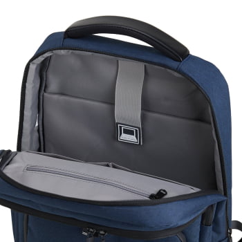 Mochila Personalizada Quatro Compartimentos Poliéster com Detalhes em Couro Sintético 29L X06045 Brindes Personalizados