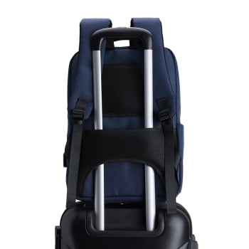 Mochila Personalizada Quatro Compartimentos Poliéster com Detalhes em Couro Sintético 29L X06045 Brindes Personalizados