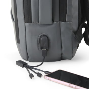 Mochila Personalizada USB Couro Sintético 23L X01902 Brindes Personalizados