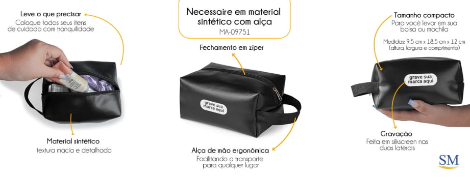 Necessaire Personalizada Meterial Sintético SMMA-09751 Brindes Personalizados