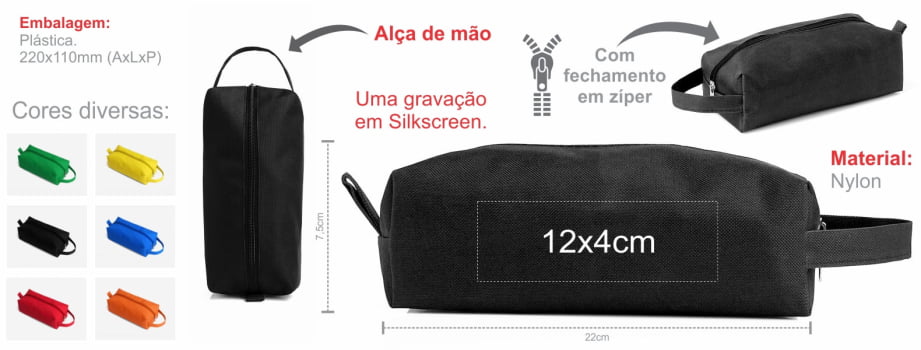 Necessaire Personalizada Nylon SMMA-09761 Brinde Personalizado