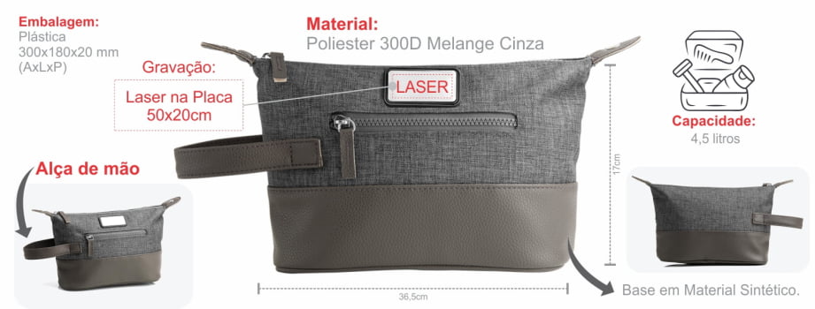 Necessaire Personalizada Poliéster SMMA-09122 Brinde Personalizado