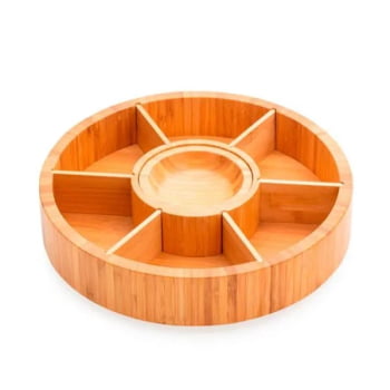Petisqueira Personalizada Bambu 6 Divisórias SMPD-00503 Brindes Personalizados