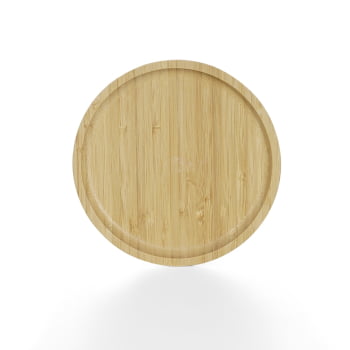 Petisqueira Personalizada 20x20 cm Redonda Bambu X18581 Brinde Personalizado