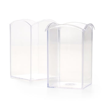Porta Caneta Personalizado Acrilico Duplo Compartimento X14720 Brinde Personalizado