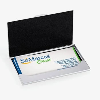 Porta Cartão Personalizado Alumínio SMPC-00040 Brinde Personalizado