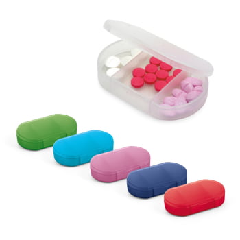 Porta Comprimido Personalizado Plástico 3 Divisórias SP94301 Brinde Personalizado
