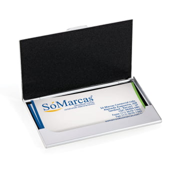 Porta Cartões Personalizado Alumínio para 10 Cartões SMPC-00040-900 Brindes Personalizados
