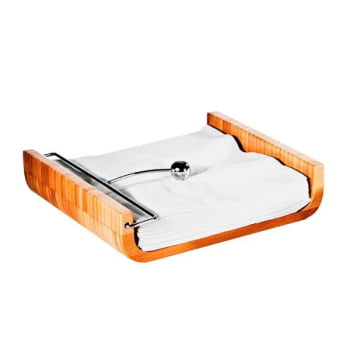 Porta Guardanapos Personalizado Bambu Grande SMGN-01193 Brindes Personalizados