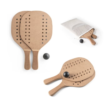 Raquete Personalizada MDF com Bola Inclusa SP98144 Brindes Personalizados
