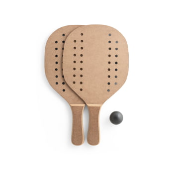 Raquete Personalizada MDF com Bola Inclusa SP98144 Brindes Personalizados