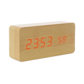 Relogio Personalizado Madeira Com Despertador X18563 Brinde Personalizado