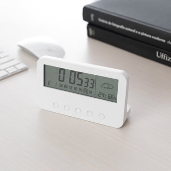 Relogio Personalizado Plástico Com Despertador X04068 Brindes Personalizados