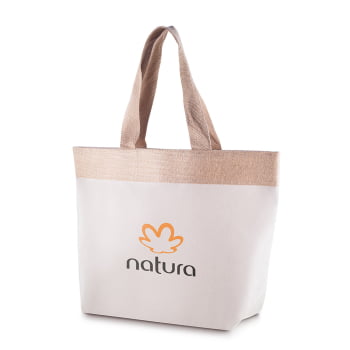 Sacola Personalizada Algodão e Juta ASIBAC011 Brinde Personalizado