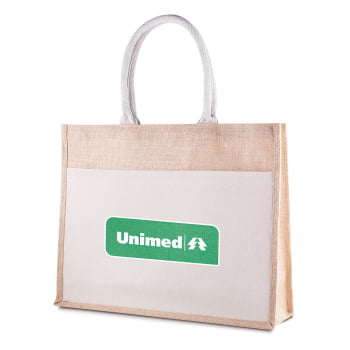 Sacola Personalizada Algodão e Juta ASIBAC012 Brindes Personalizados